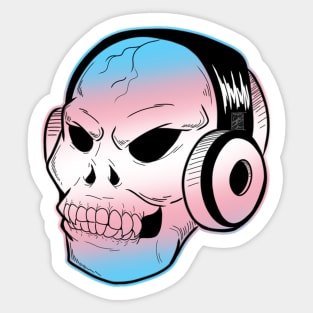 Trans Pride Fanged Skull Sticker